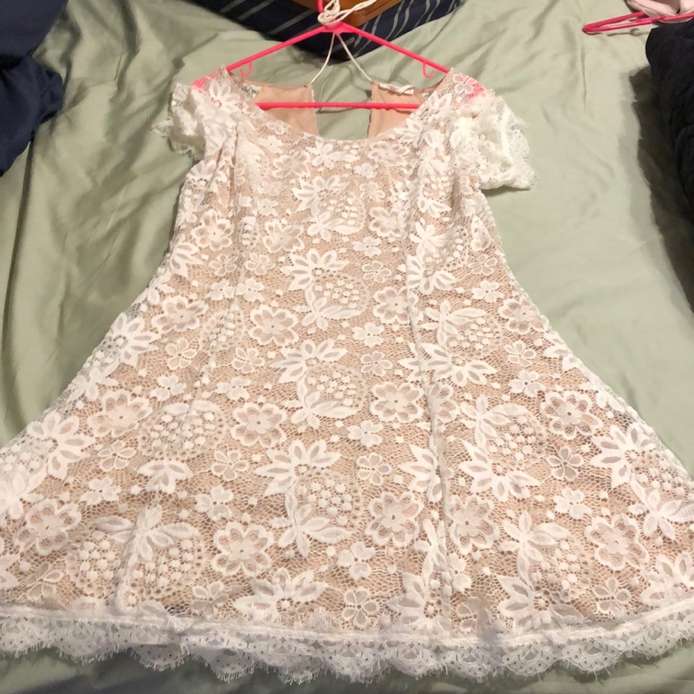 White and tan dress